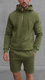 HC Gold Zip Short Tracksuit in Baby Blue