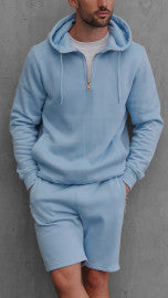 HC Gold Zip Short Tracksuit in Baby Blue