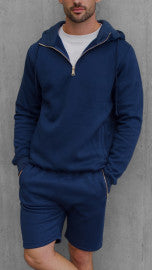 HC Gold Zip Short Tracksuit in Baby Blue